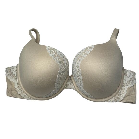 Victoria's Secret Cream lined perfect shape Underwire Bra with Lace 36DD - Picture 1 of 6